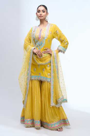 Gopi Vaid Embroidered Kurta Sharara Set 