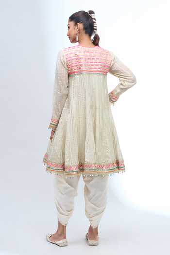 Gopi Vaid Embroidered Anarkali Dhoti Pant Set 