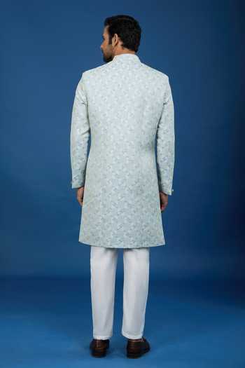 Arihant Rai Sinha Geometric Woven Sherwani Set