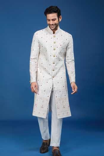 Arihant Rai Sinha Thread Embroidered Sherwani Set 