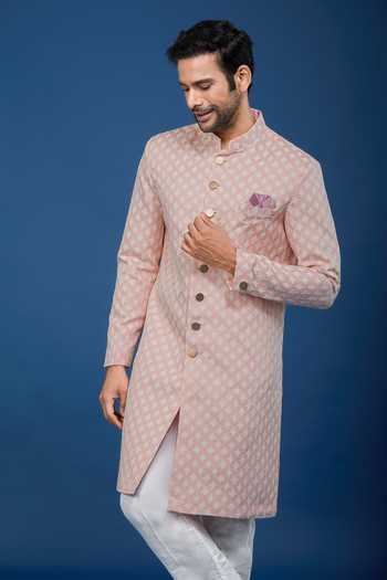 Arihant Rai Sinha Leaf Pattern Sherwani Set 