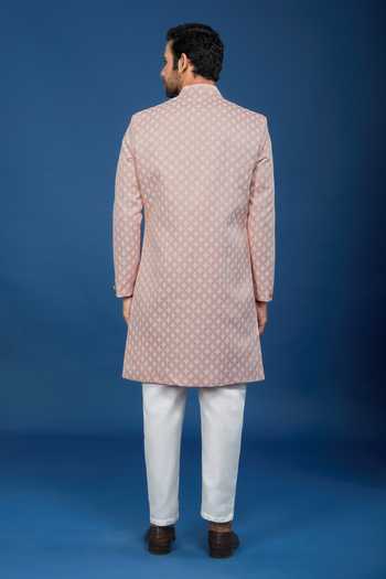 Arihant Rai Sinha Leaf Pattern Sherwani Set 