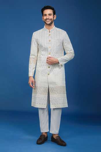 Arihant Rai Sinha Chevron Embroidered Sherwani Set 