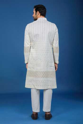 Arihant Rai Sinha Chevron Embroidered Sherwani Set 