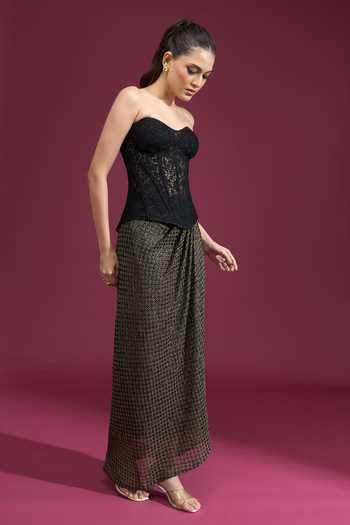 Tarun Tahiliani Strapless Embroidered Corset 