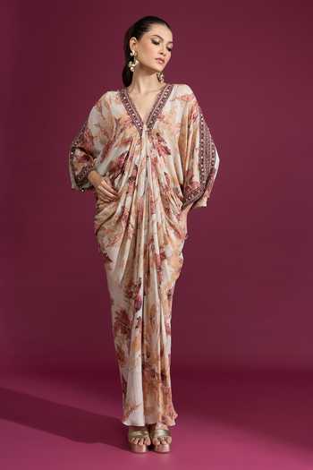 Tarun Tahiliani Printed Draped Kaftan 