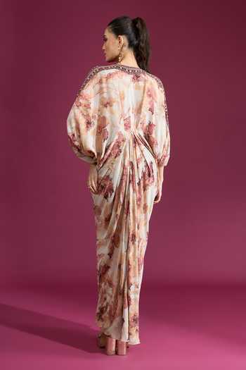 Tarun Tahiliani Printed Draped Kaftan 