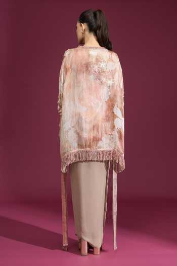 Tarun Tahiliani Printed Tassel Top 