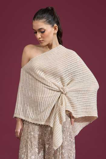 Tarun Tahiliani Knotted One Shoulder Top 
