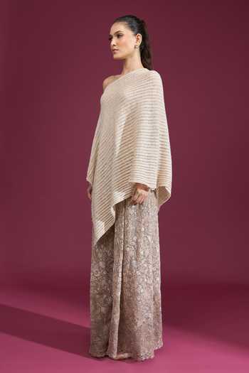 Buy_Tarun Tahiliani_Ivory One Shoulder Knotted Top 