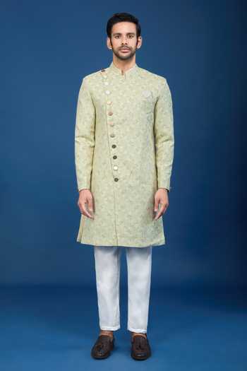 Buy Arihant Rai Sinha Gray Jacquard, Polyester, Viscose Embroidery, Sequins Work Sherwani Set Online at Aza Fashions Buy_Arihant Rai Sinha_Gray Jacquard, Polyester, Viscose Embroidery, Sequins Work Sherwani Set _Online_at_Aza_Fashions