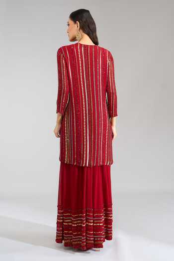 Nakul Sen Embroidered Short Kurta Sharara Set 