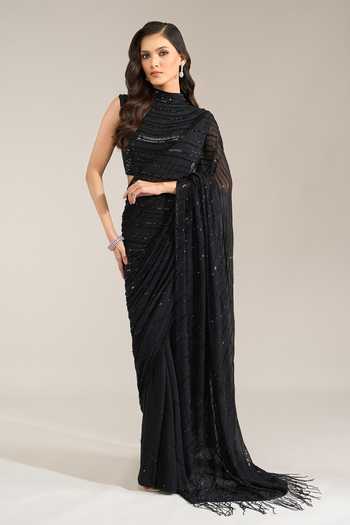 Nakul Sen Tonal Sequin Saree With Blouse 