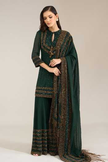 Nakul Sen Scattered Sequin Kurta Sharara Set 