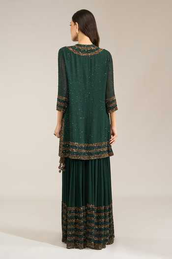 Nakul Sen Scattered Sequin Kurta Sharara Set 