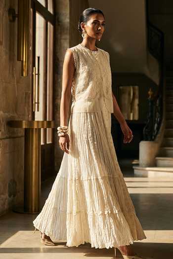 Aditi Somani Chanderi Dress & Jacket Set