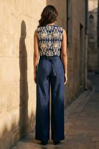 Aditi Somani Straight Leg Denim Jumpsuit