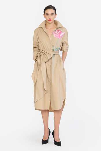Gauri & Nainika Cotton T Shirt Dress With Belt