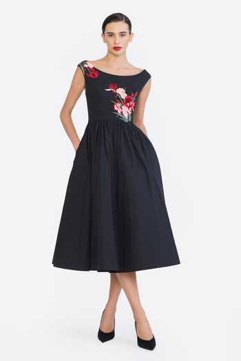 Gauri & Nainika Botanical Thread Embroidered Dress