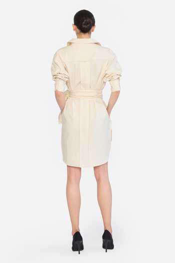 Gauri & Nainika Embroidered Shirt Dress With Belt