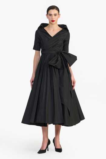 Gauri & Nainika High Collared Draped Dress