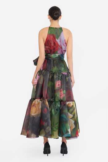 Gauri & Nainika Floral Print Dress With Belt