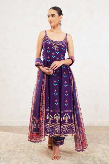 Miku Kumar Devra Geometric Print Anarkali Set 
