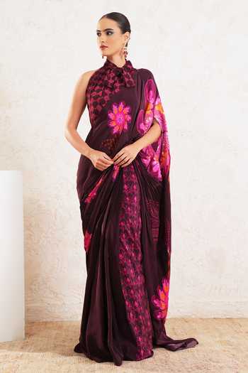 Miku Kumar Kavira Printed Pre-Draped Saree With Blouse 