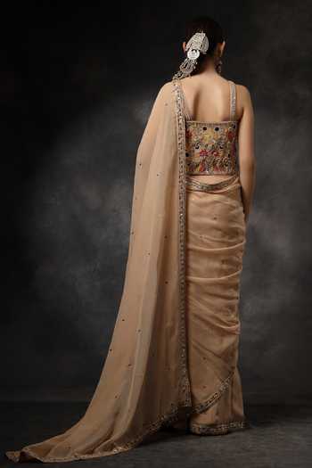 Miku Kumar Inayat Embroidered Pre-Draped Saree With Corset 