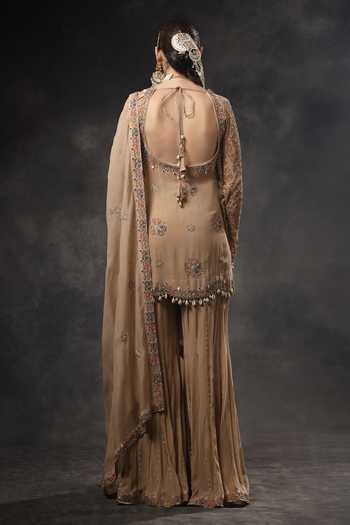 Miku Kumar Saanjh Embroidered Kurta Sharara Set 