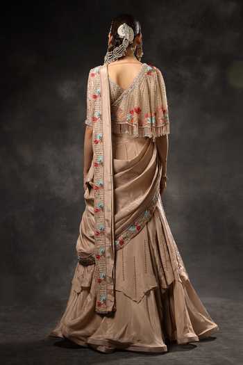 Miku Kumar Rivaya Pre-Draped Lehenga Saree With Blouse 