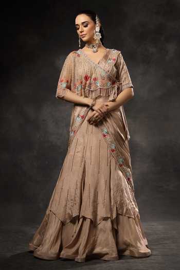 Miku Kumar Rivaya Pre-Draped Lehenga Saree With Blouse 