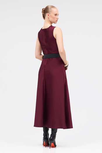 Sruti Dalmia Dark Opal Cowl Neck Dress 