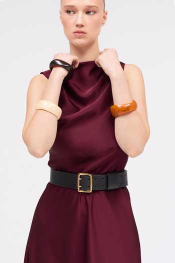 Buy Sruti Dalmia Burgundy Satin, Polyester Cowl Neck Dark Opal Dress Online at Aza Fashions Buy_Sruti Dalmia_Burgundy Satin, Polyester Cowl Neck Dark Opal Dress _Online_at_Aza_Fashions
