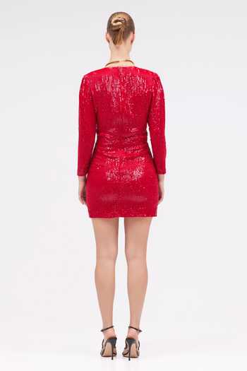 Sruti Dalmia Shimmering Hours Ruched Dress 