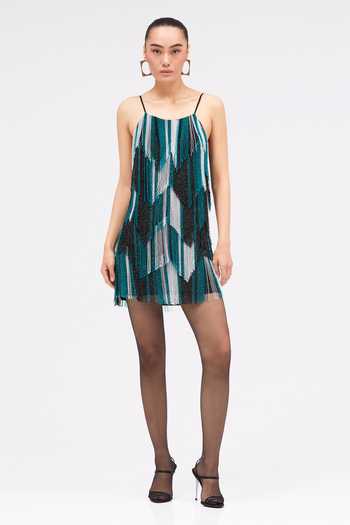 Sruti Dalmia Mightnight Sonata Geometric Embroidered Dress 