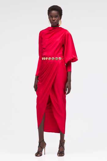 Sruti Dalmia Velvetine Draped Dress 