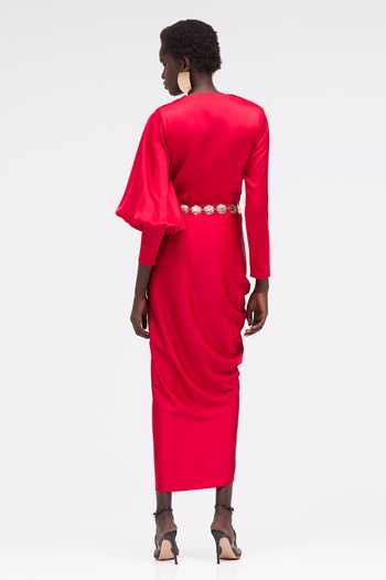 Sruti Dalmia Velvetine Draped Dress 