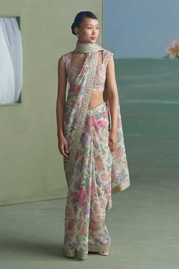 Summer By Priyanka Gupta Alicia Printed Saree With Blouse