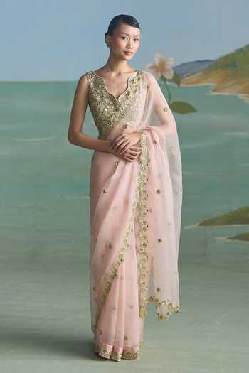 Summer By Priyanka Gupta Freya Sequin Work Saree With Blouse