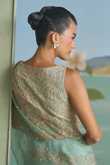 Summer By Priyanka Gupta Vrinda Paisley Dori Embroidered Saree With Blouse
