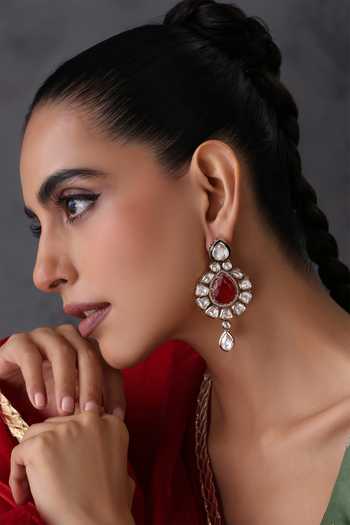 Swabhimann Ruby & Polki Dangler Earrings 