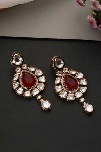 Swabhimann Ruby & Polki Dangler Earrings 