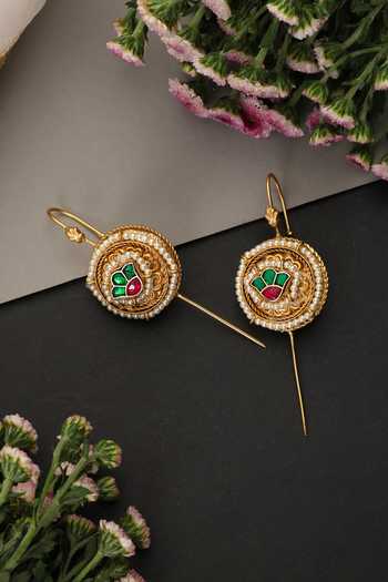 Swabhimann Polki Embellished Pair of Ear Cuff Earrings 