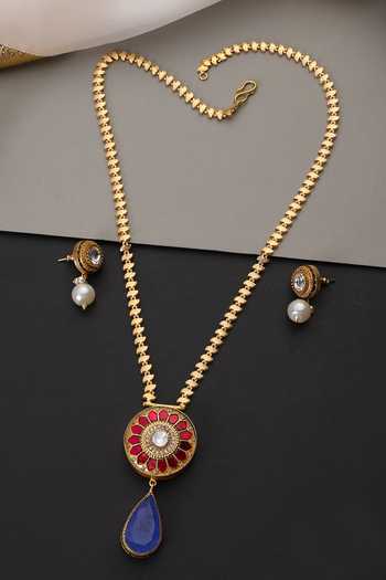 Swabhimann Polki Pendant Necklace Set 