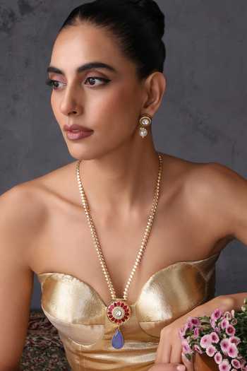 Swabhimann Polki Pendant Necklace Set 
