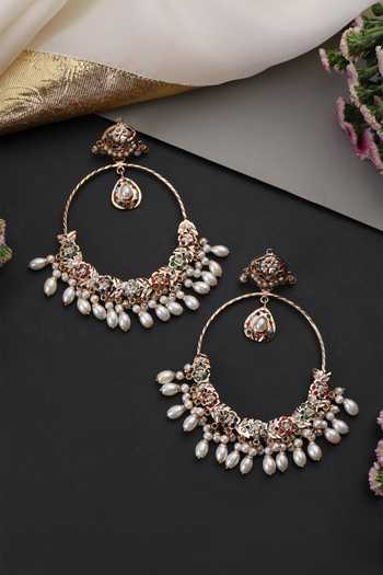 Swabhimann Jadau Chandbali Earrings 