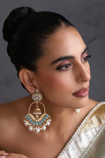 Swabhimann Polki Embellished Chandelier Earrings 