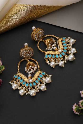 Swabhimann Polki Embellished Chandelier Earrings 