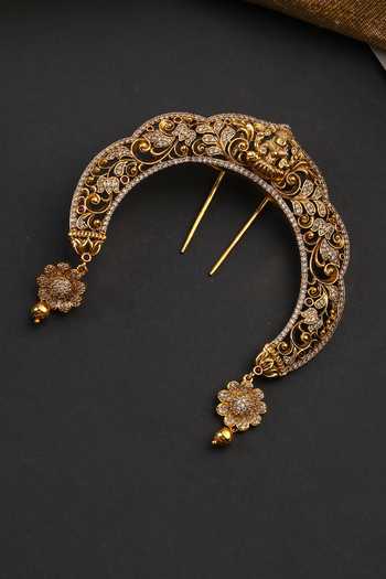 Swabhimann_Multi Color Temple Work Braid Pin _Online_at_Aza_Fashions